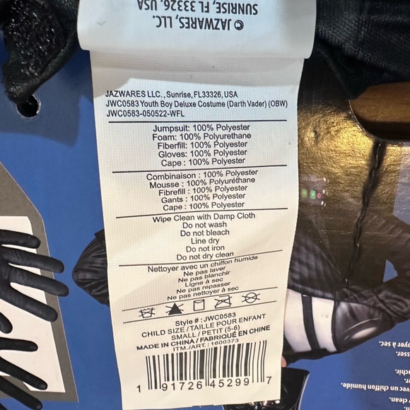 Star Wars Darth Vader Child Costume – Size Small (5/6) – Complete Set NWT - Picture 8 of 15